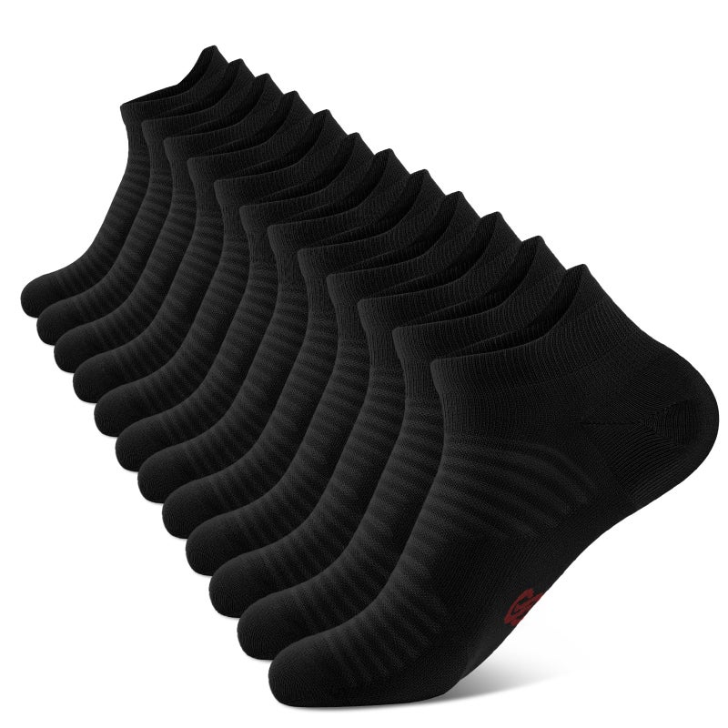 PAPLUS Compression Running Socks for Men and Women (6 Pairs), Ankle Socks with Arch Support, Athletic Low Cut socks for Cycling, Golf - Image 1